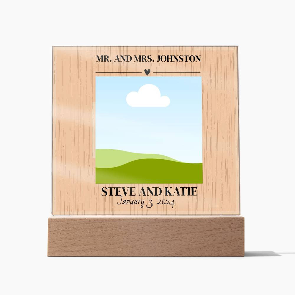 Personalized Wedding Photo Frame | Square Acrylic Plaque