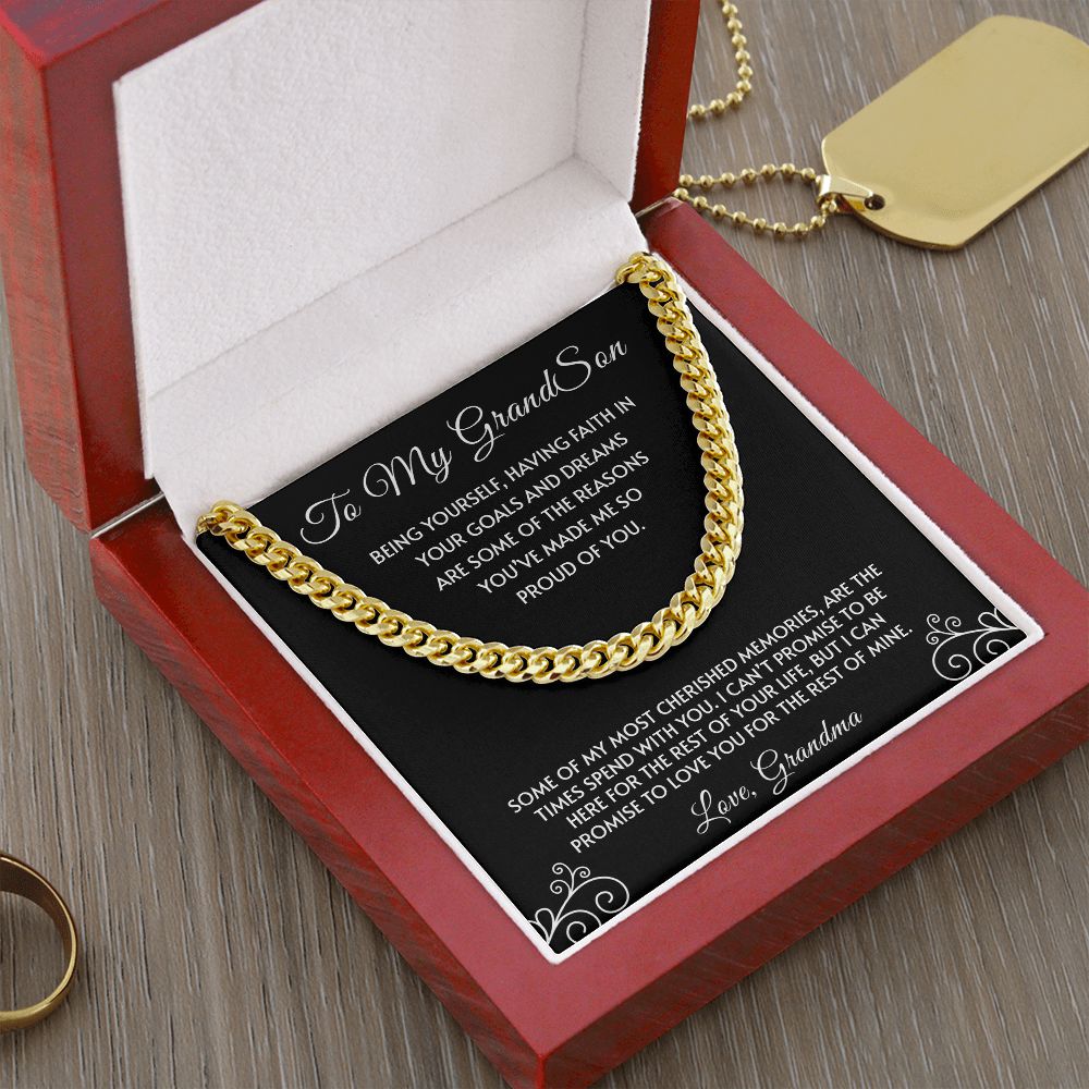 To My Grandson | You've Made Me So Proud Of You - Cuban Link Chain