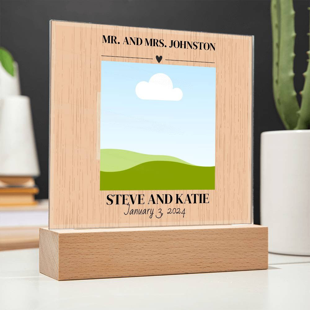 Personalized Wedding Photo Frame | Square Acrylic Plaque