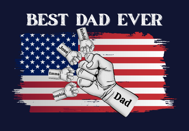 Best Dad Ever Fist Bump Canvas | Personalized Father's Day Gift