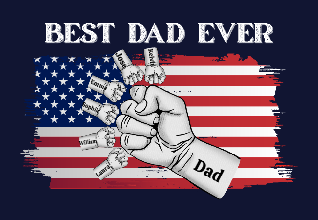 Best Dad Ever Fist Bump Canvas | Personalized Father's Day Gift
