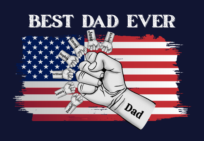 Best Dad Ever Fist Bump Canvas | Personalized Father's Day Gift