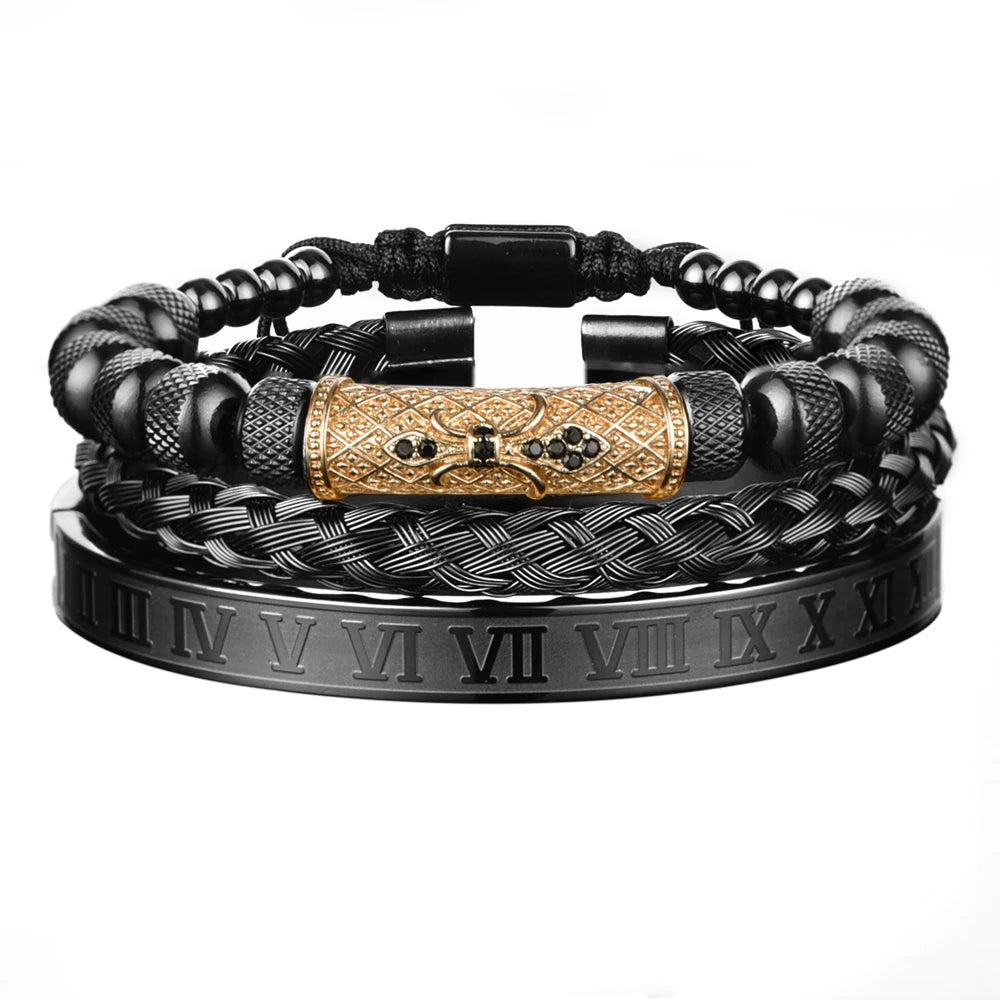 Men's Luxury 3pcs Roman Elegance Bracelet