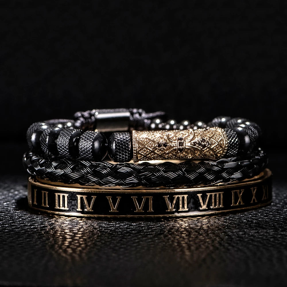 Men's Luxury 3pcs Roman Elegance Bracelet