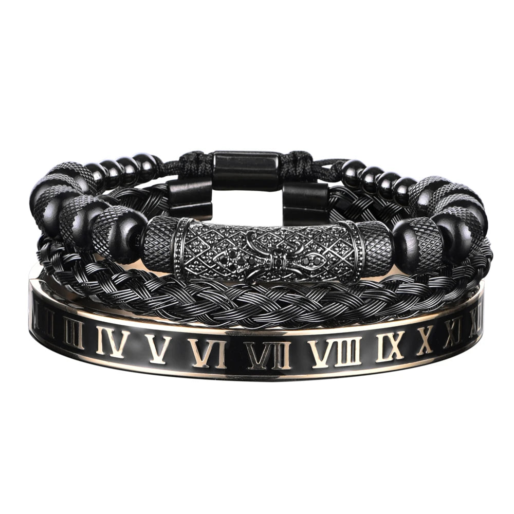 Men's Luxury 3pcs Roman Elegance Bracelet