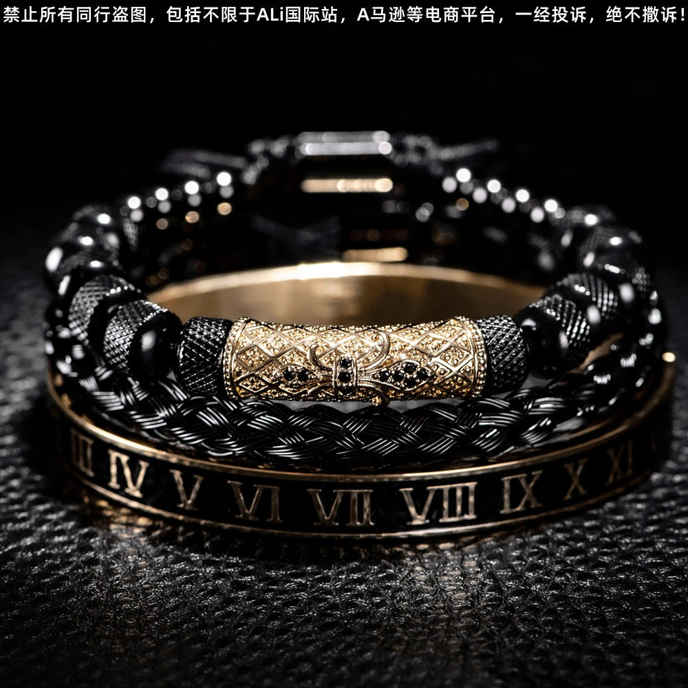 Men's Luxury 3pcs Roman Elegance Bracelet