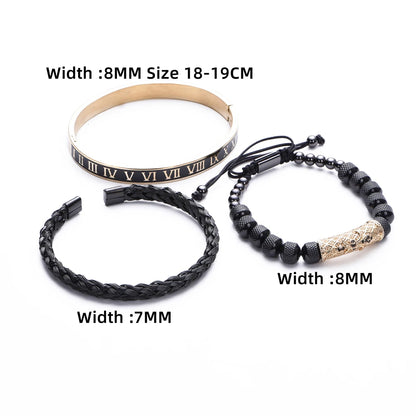 Men's Luxury 3pcs Roman Elegance Bracelet