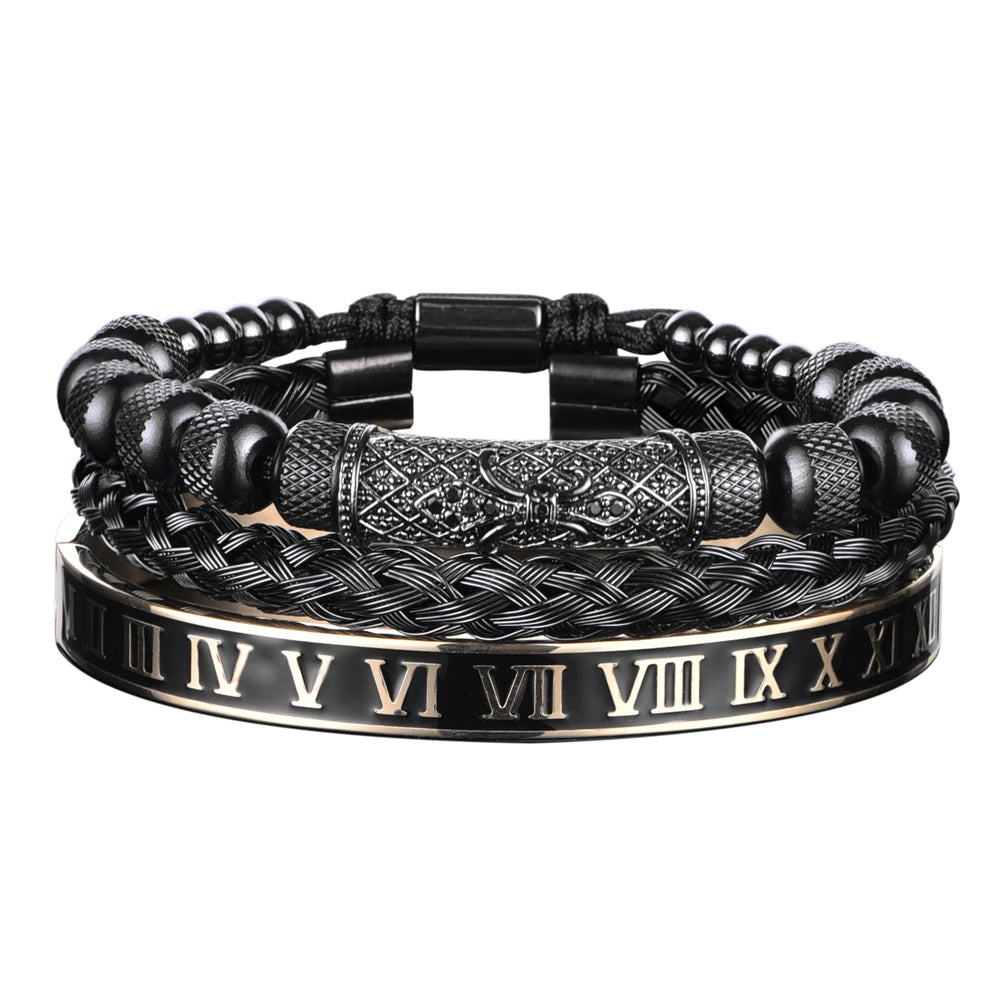 Men's Luxury 3pcs Roman Elegance Bracelet