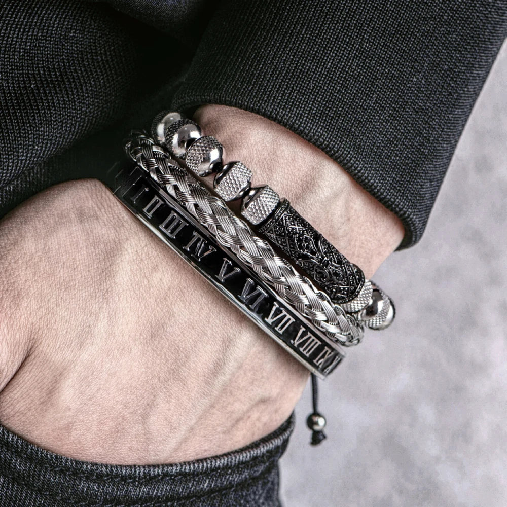 Men's Luxury 3pcs Roman Elegance Bracelet