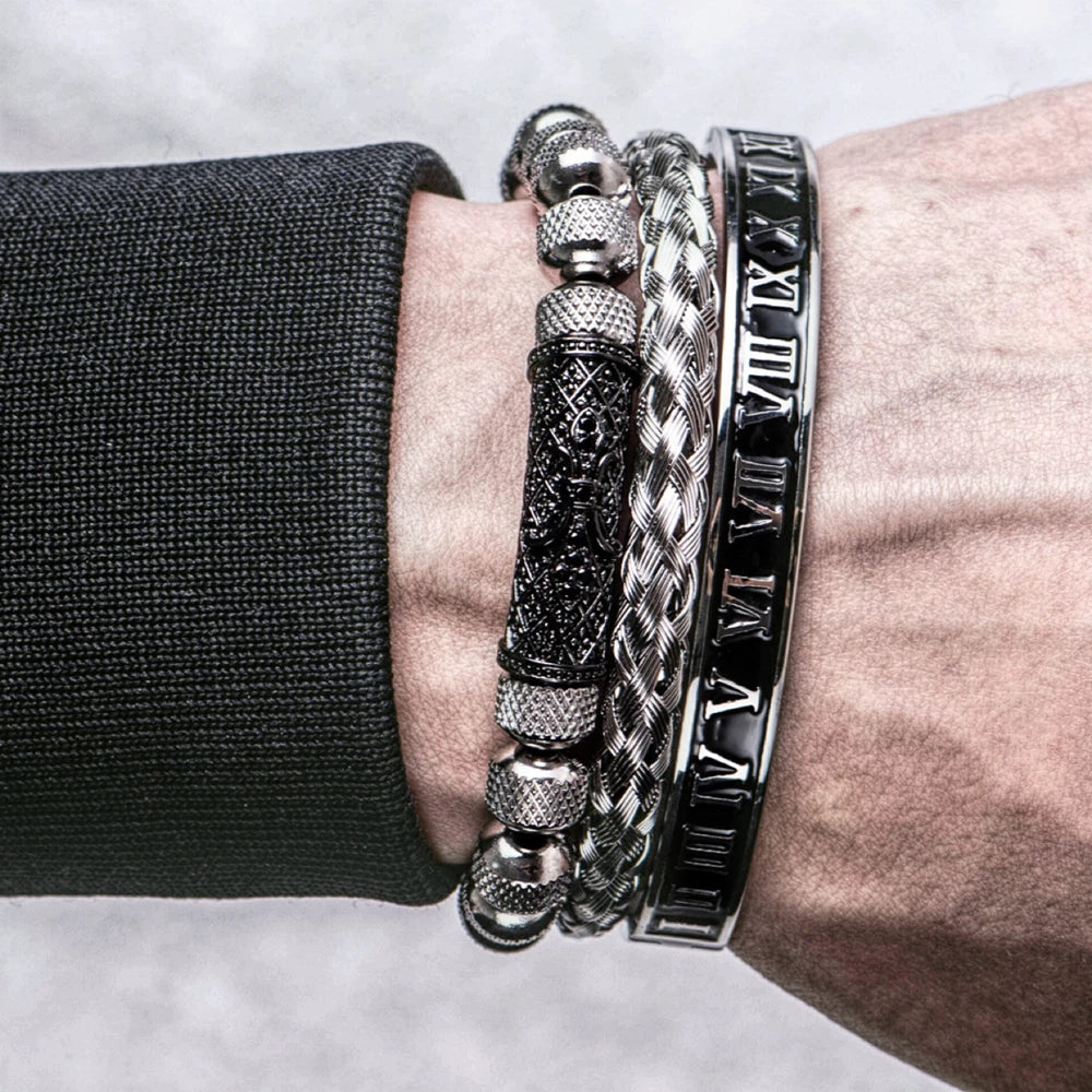 Men's Luxury 3pcs Roman Elegance Bracelet