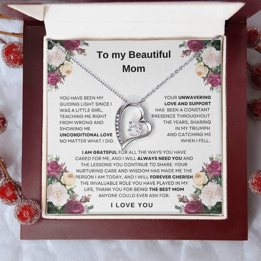 To My Beautiful Mom Forever Love Necklace