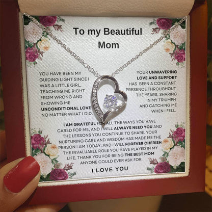 To My Beautiful Mom Forever Love Necklace