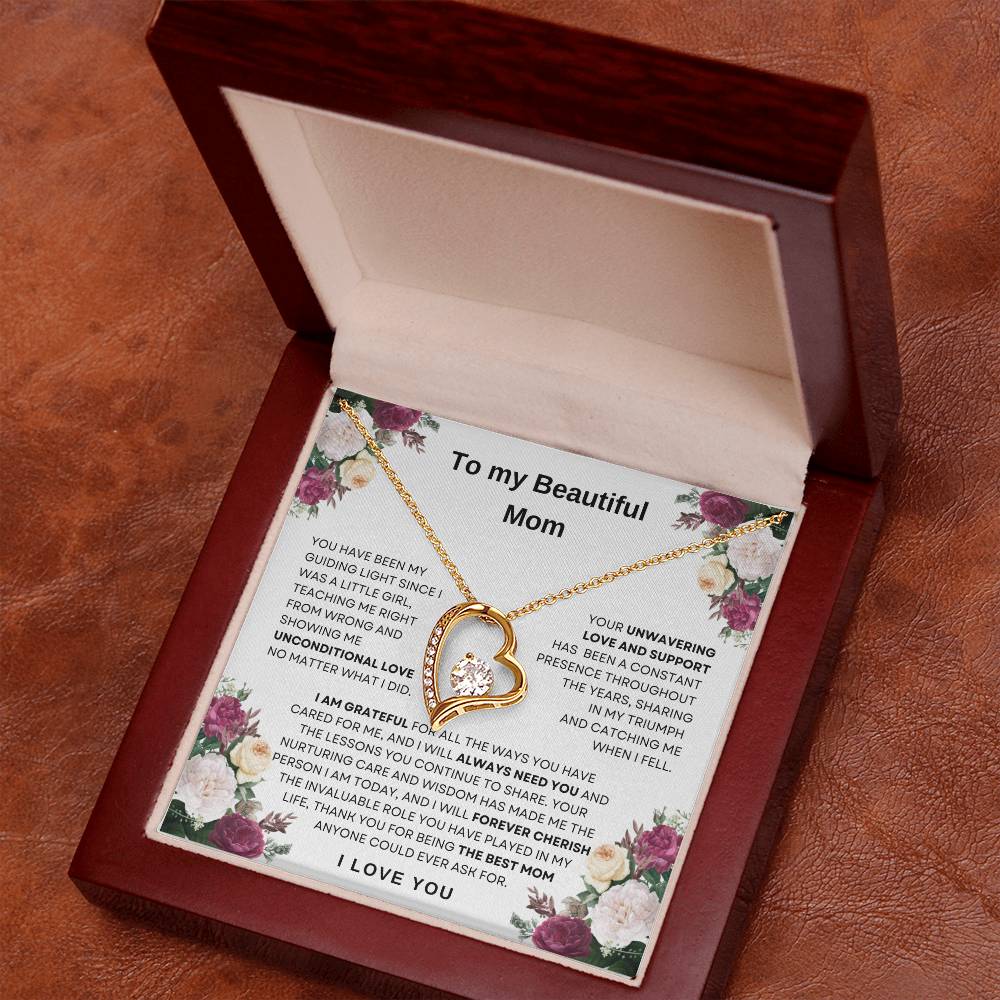 To My Beautiful Mom Forever Love Necklace