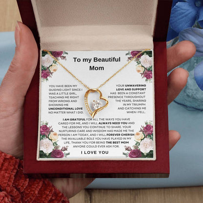 To My Beautiful Mom Forever Love Necklace