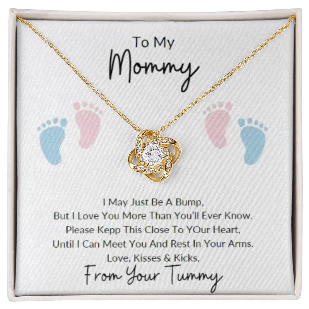 Mommy To Be| Baby Feet | Love Knot Necklace | Mother's Day Gift