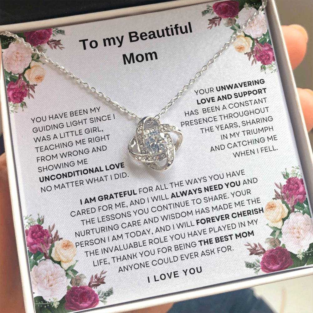 To My Beautiful Mom Knot Necklace
