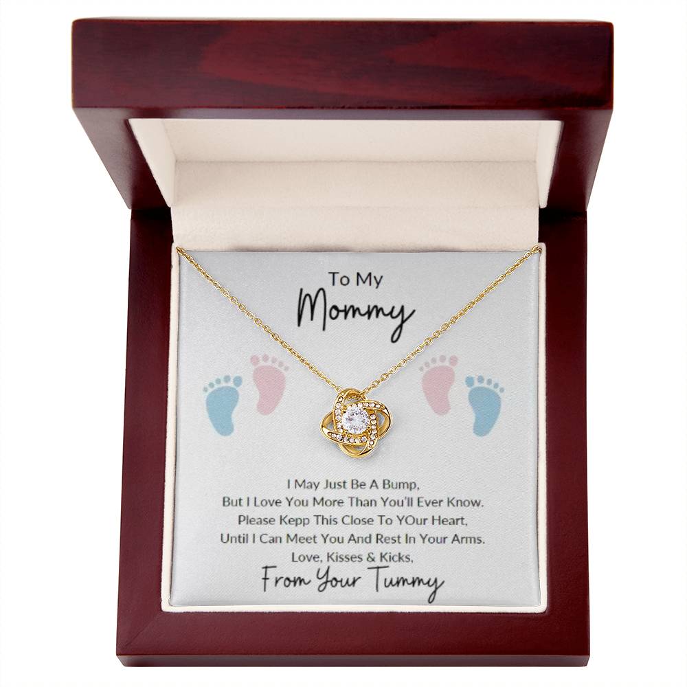 Mommy To Be| Baby Feet | Love Knot Necklace | Mother's Day Gift