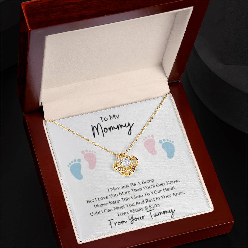 Mommy To Be| Baby Feet | Love Knot Necklace | Mother's Day Gift