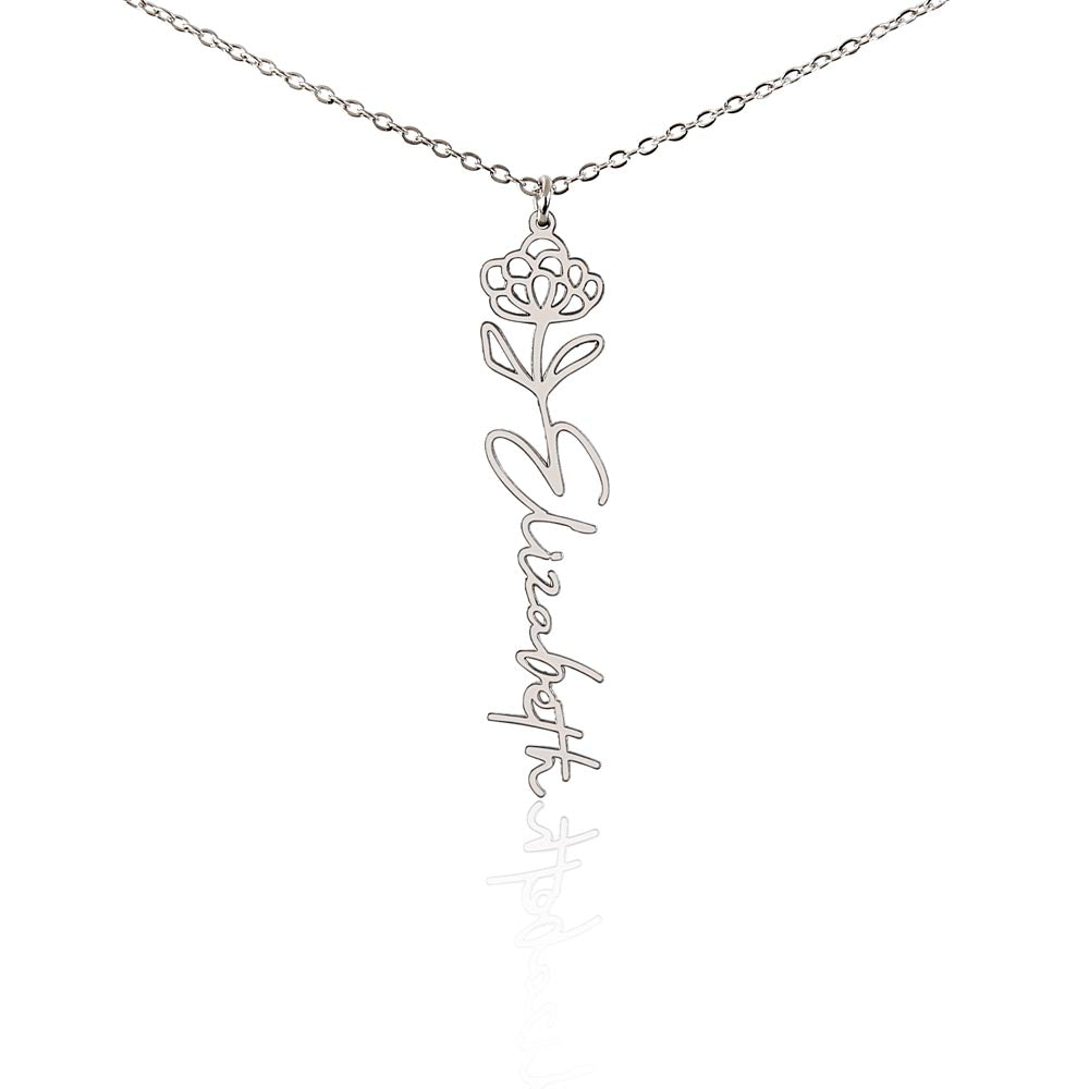 Graduation Gift | No Rain, No Flowers | Personalized Birth Flower Necklace