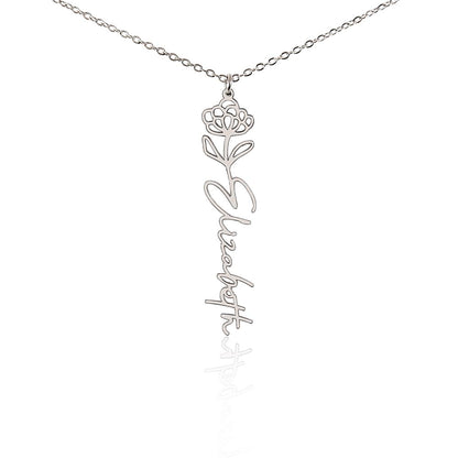 Graduation Gift | No Rain, No Flowers | Personalized Birth Flower Necklace