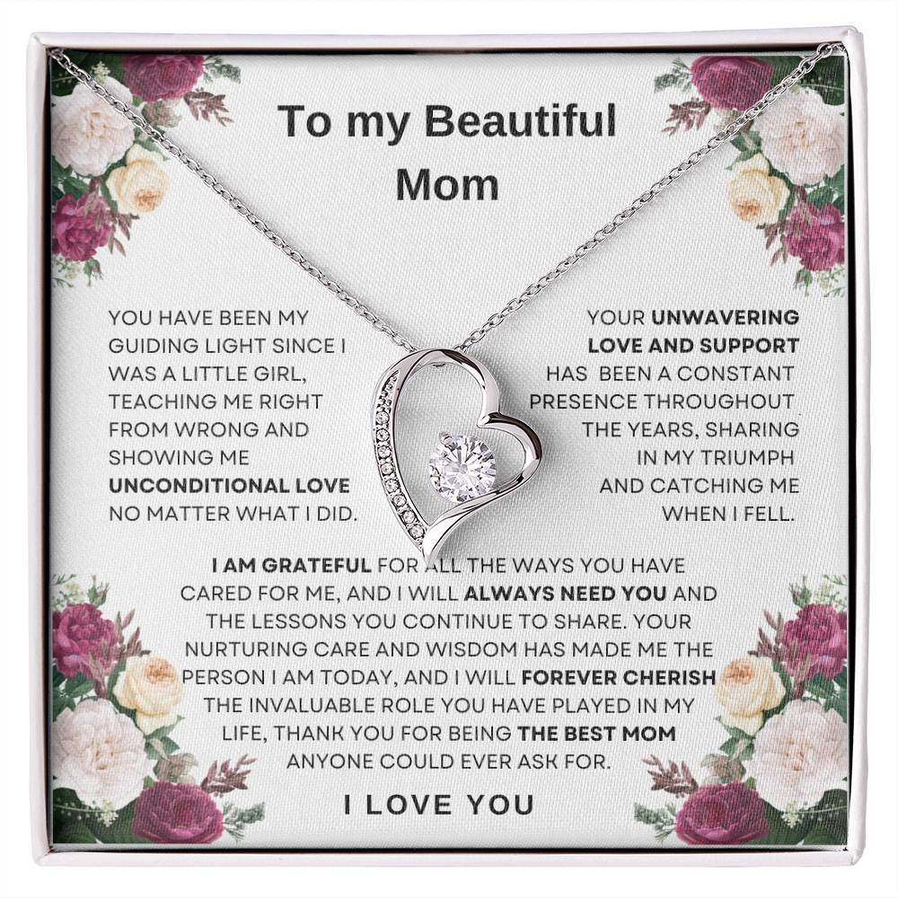 To My Beautiful Mom Forever Love Necklace