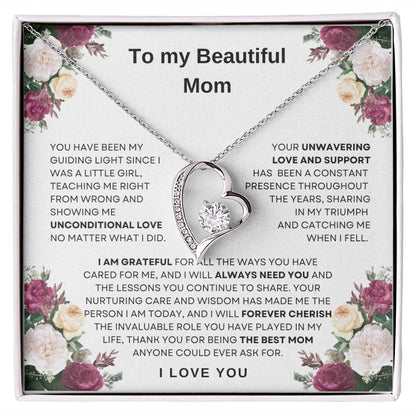 To My Beautiful Mom Forever Love Necklace