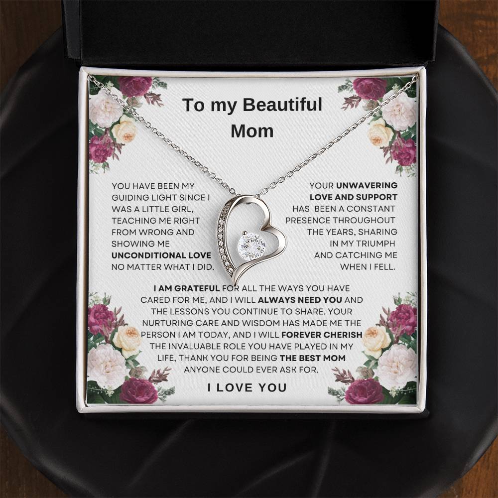 To My Beautiful Mom Forever Love Necklace