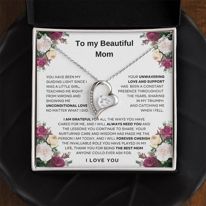 To My Beautiful Mom Forever Love Necklace