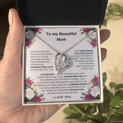 To My Beautiful Mom Forever Love Necklace