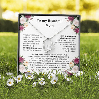 To My Beautiful Mom Forever Love Necklace