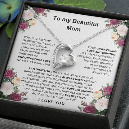 To My Beautiful Mom Forever Love Necklace