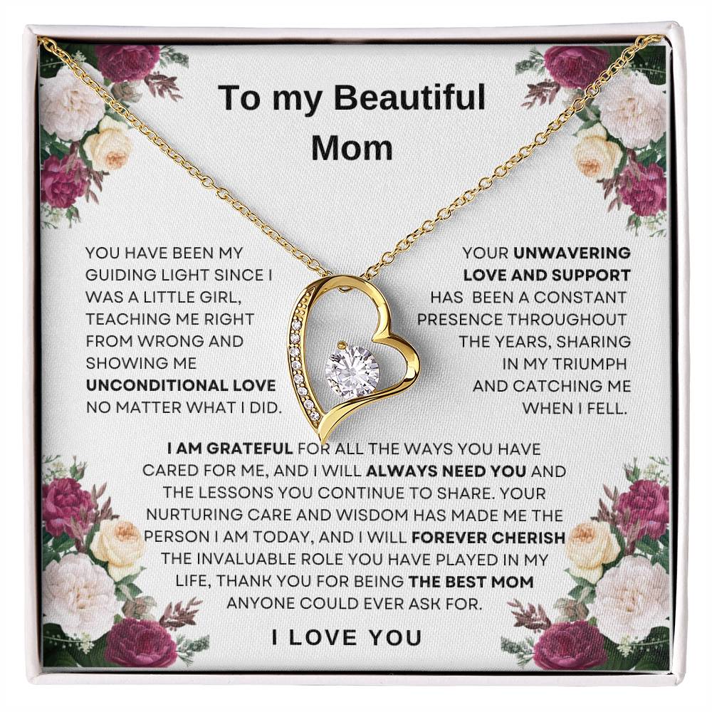To My Beautiful Mom Forever Love Necklace
