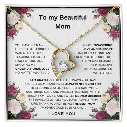 To My Beautiful Mom Forever Love Necklace