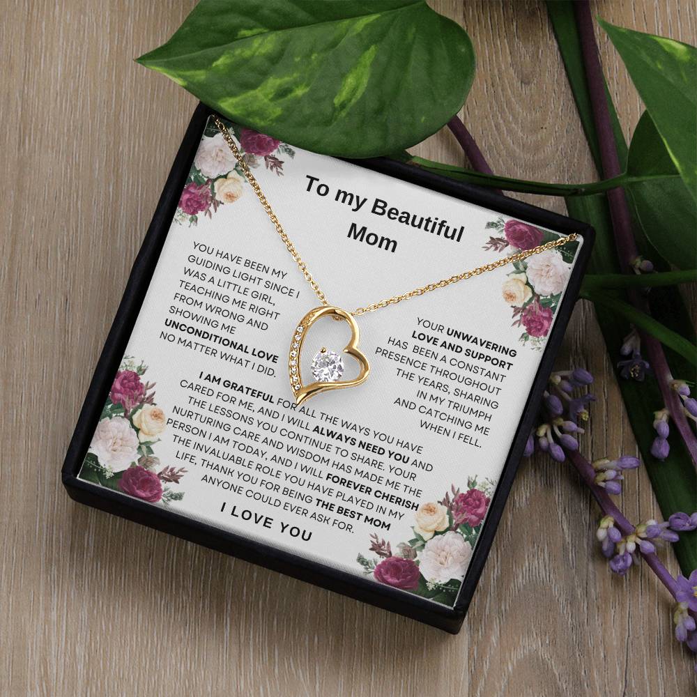 To My Beautiful Mom Forever Love Necklace