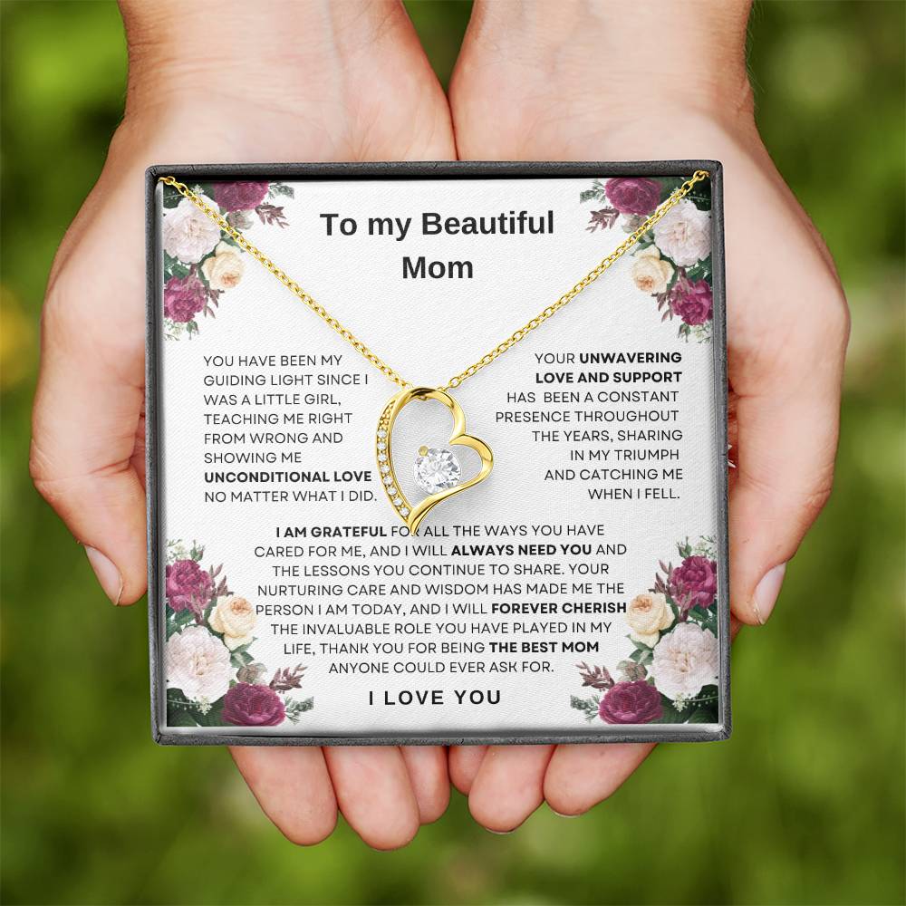 To My Beautiful Mom Forever Love Necklace