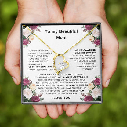 To My Beautiful Mom Forever Love Necklace