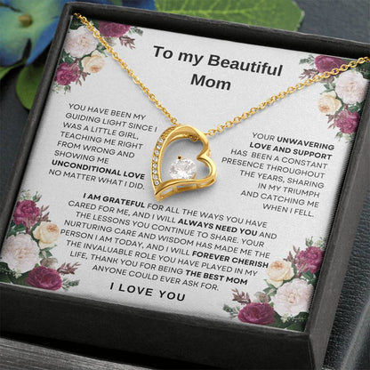 To My Beautiful Mom Forever Love Necklace