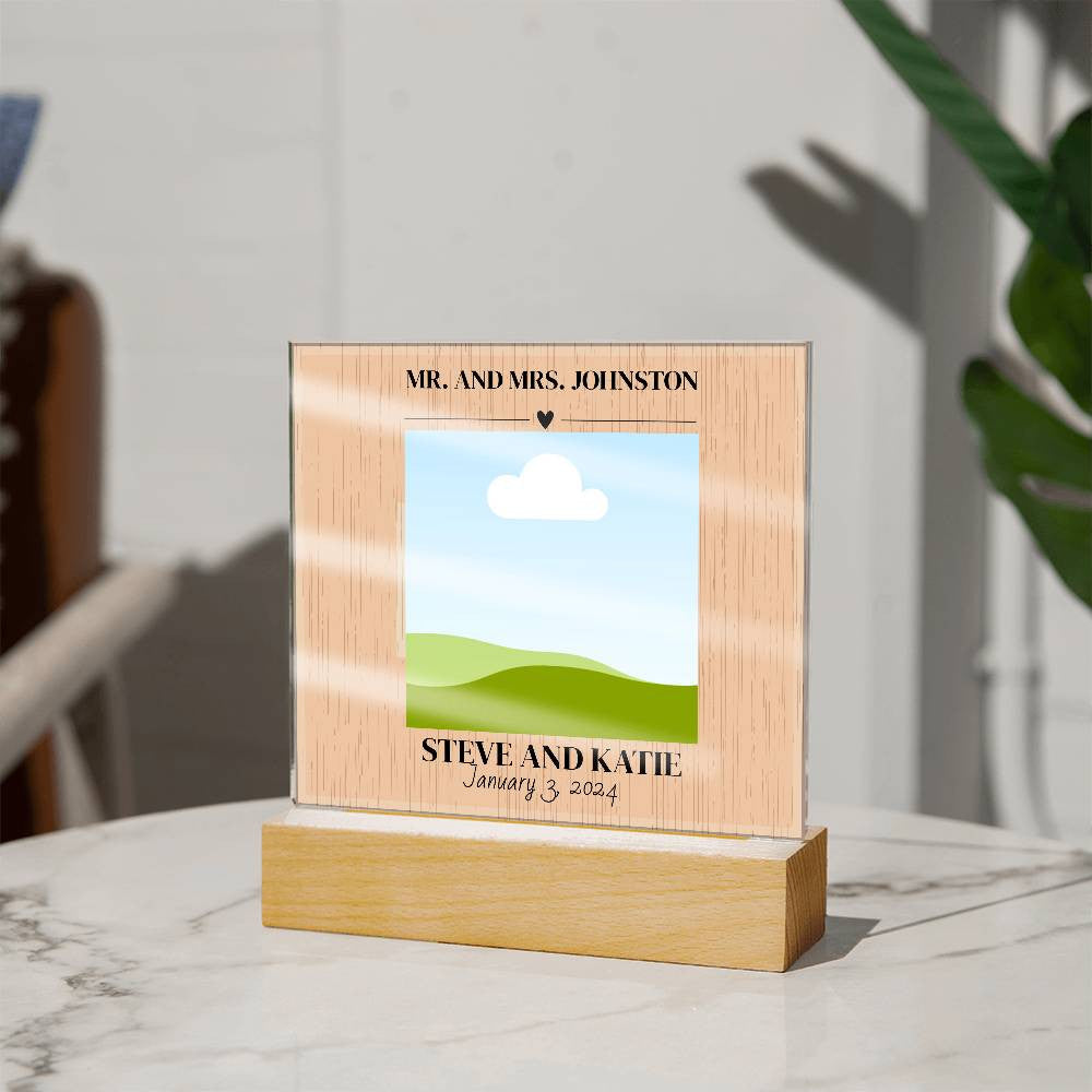 Personalized Wedding Photo Frame | Square Acrylic Plaque