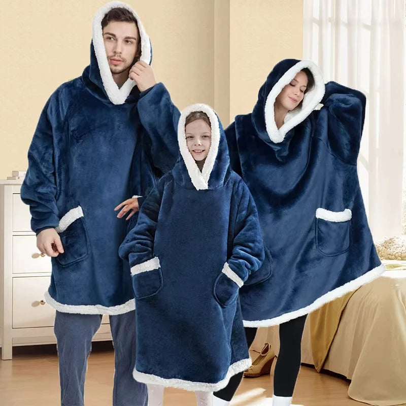 Warm Fleece Hoodie Blanket