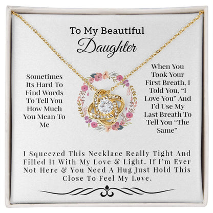 To My Beautiful Daughter | Love Knot Necklace