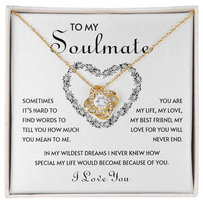 To My Soulmate | I Love You - Love Knot Necklace